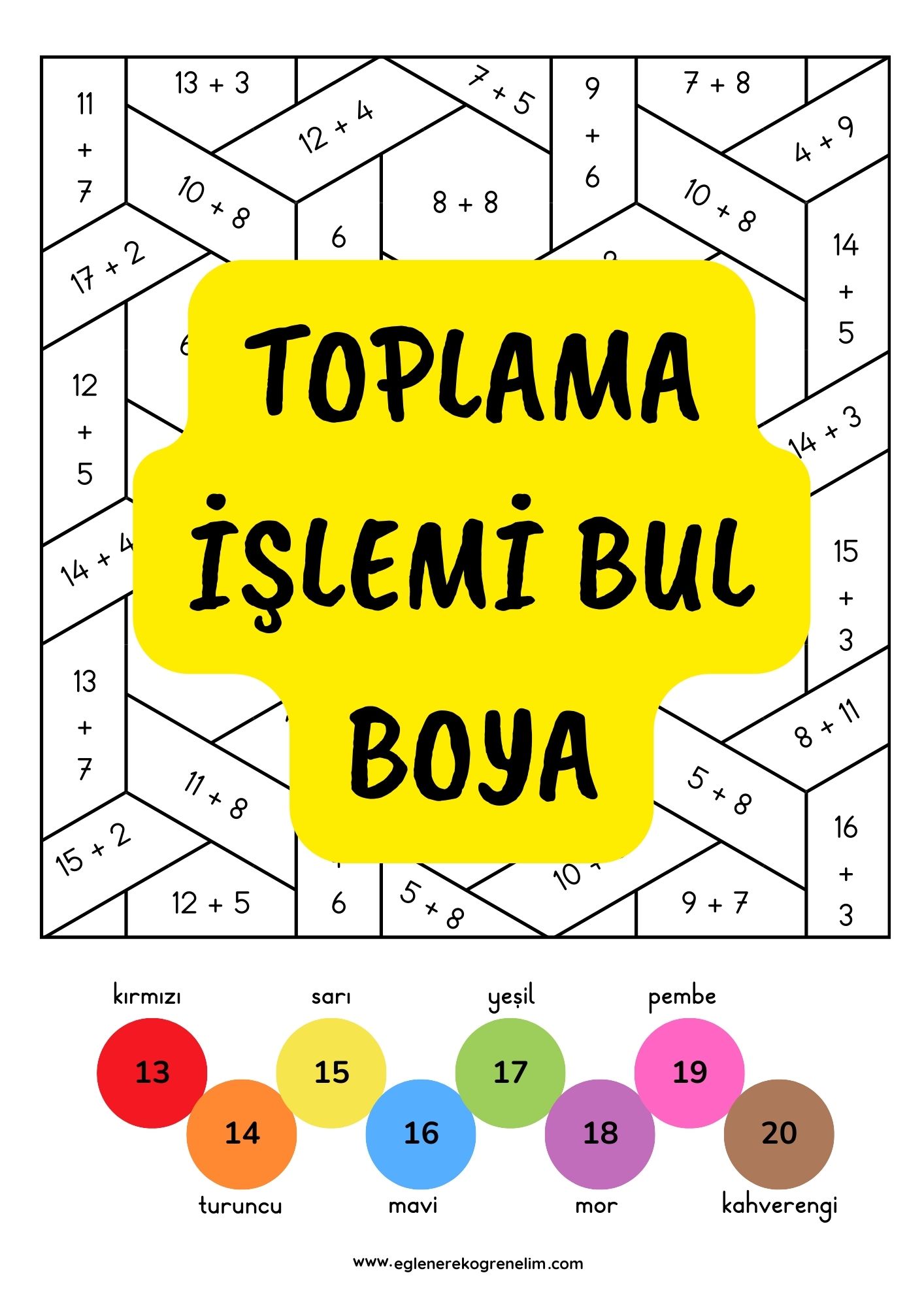 1. Sınıf Toplama İşlemi Bul Boya