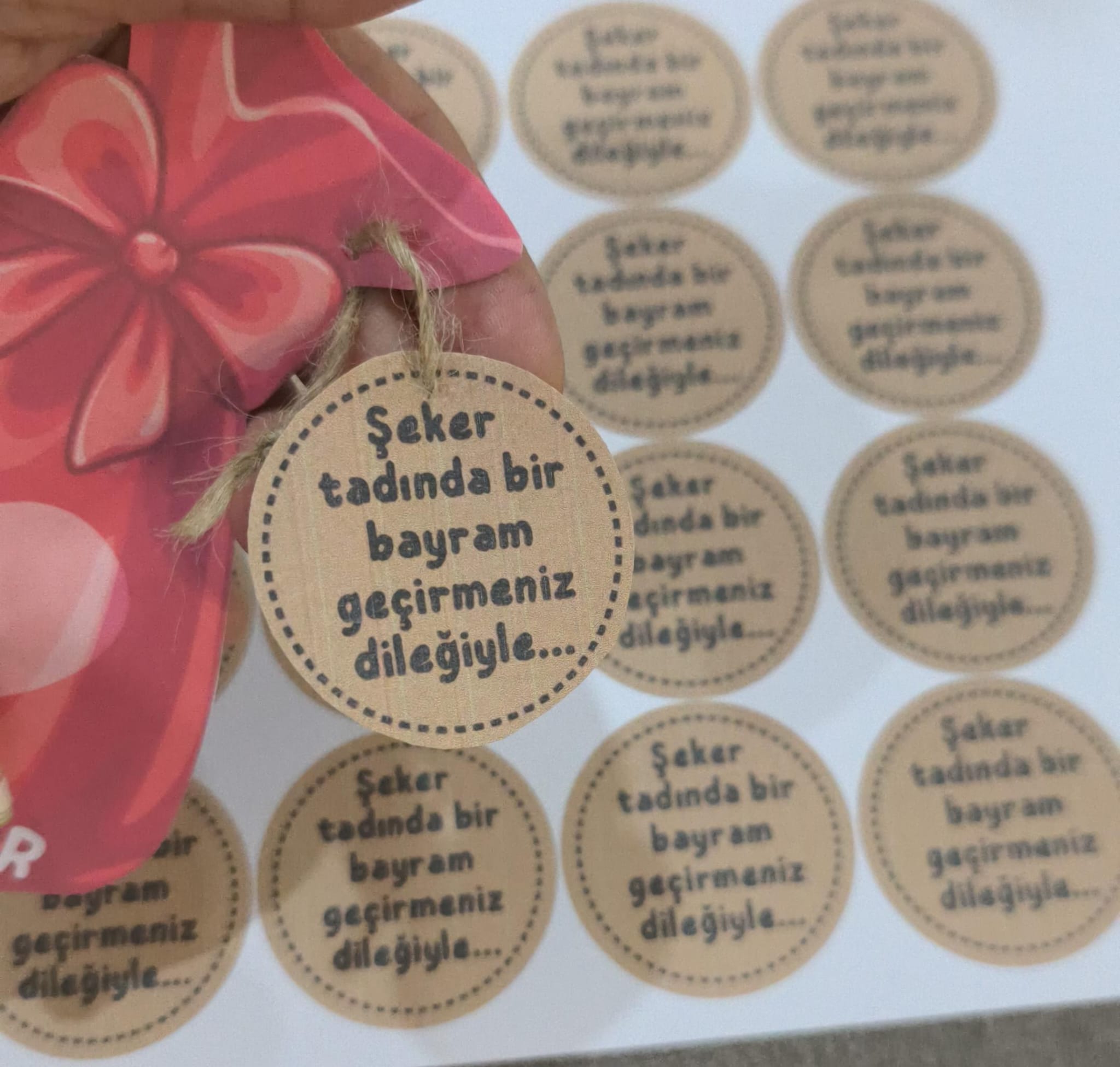 Bayram Şekeri Kartı Yuvarlak