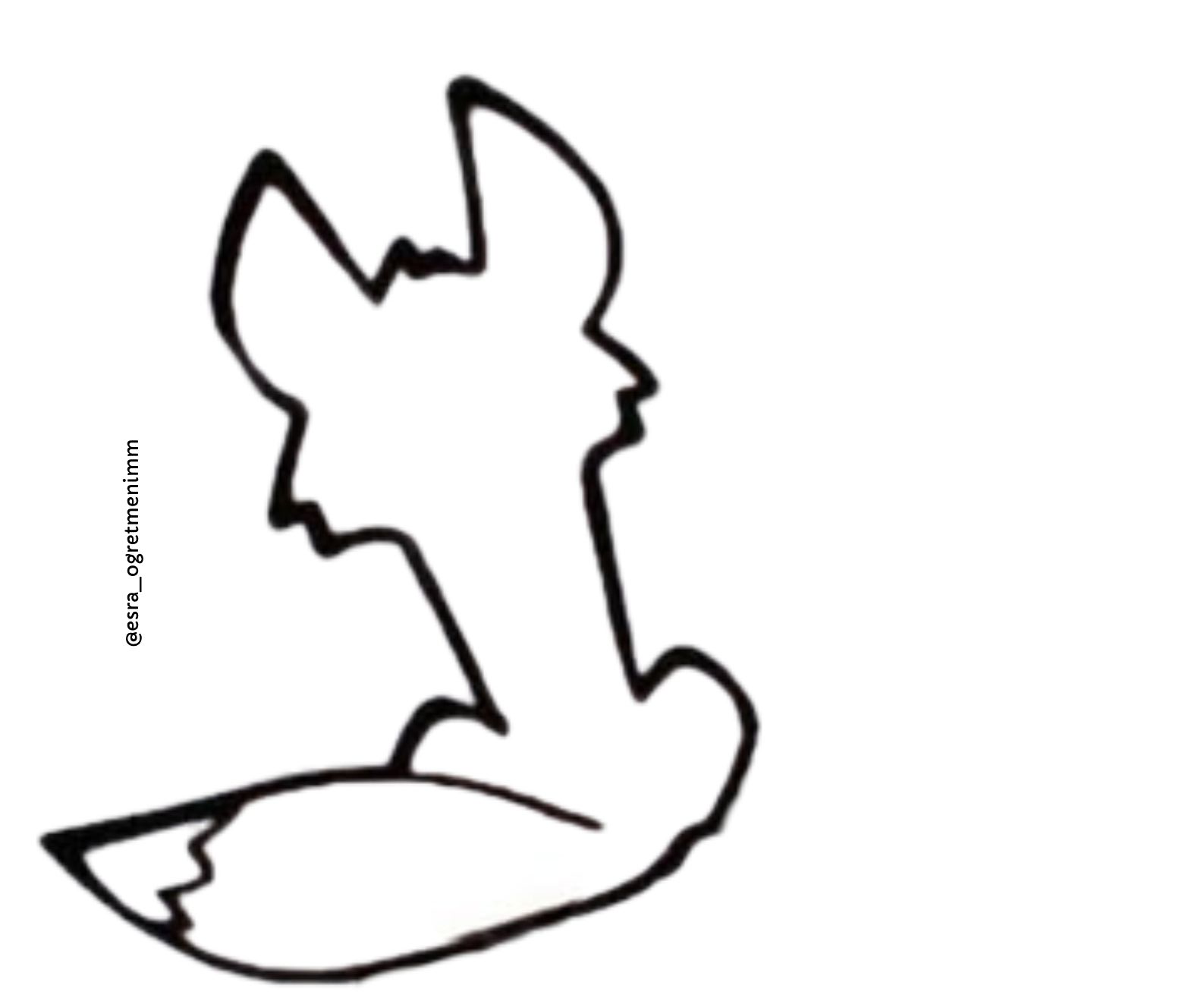 Küçük Prens Tilki Şablonu Renksiz