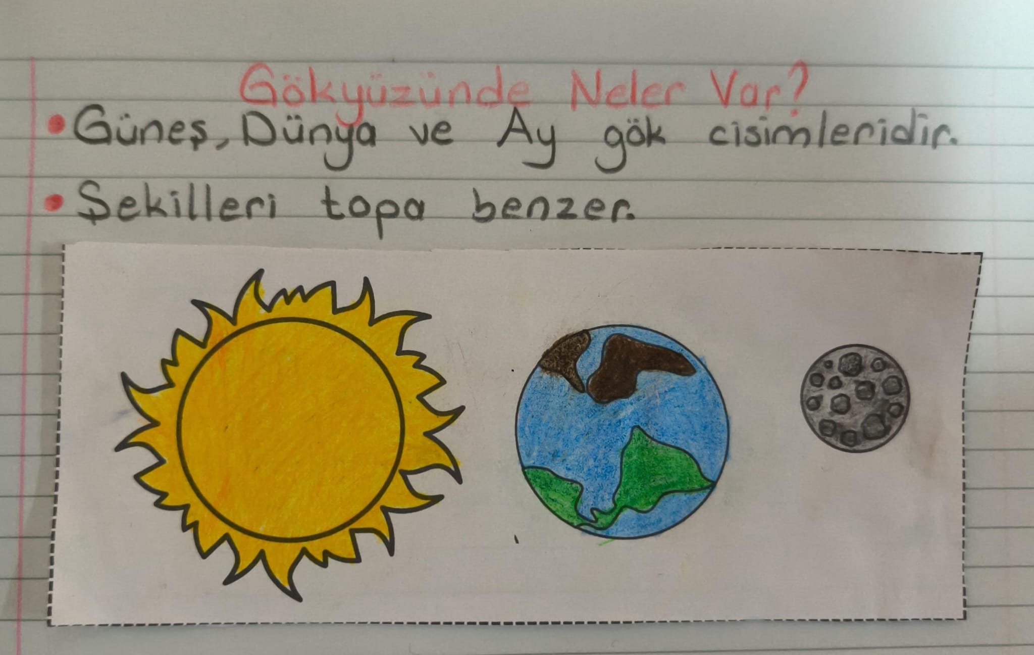 Gökyüzünde Neler Var Defter Çalışması Yatay