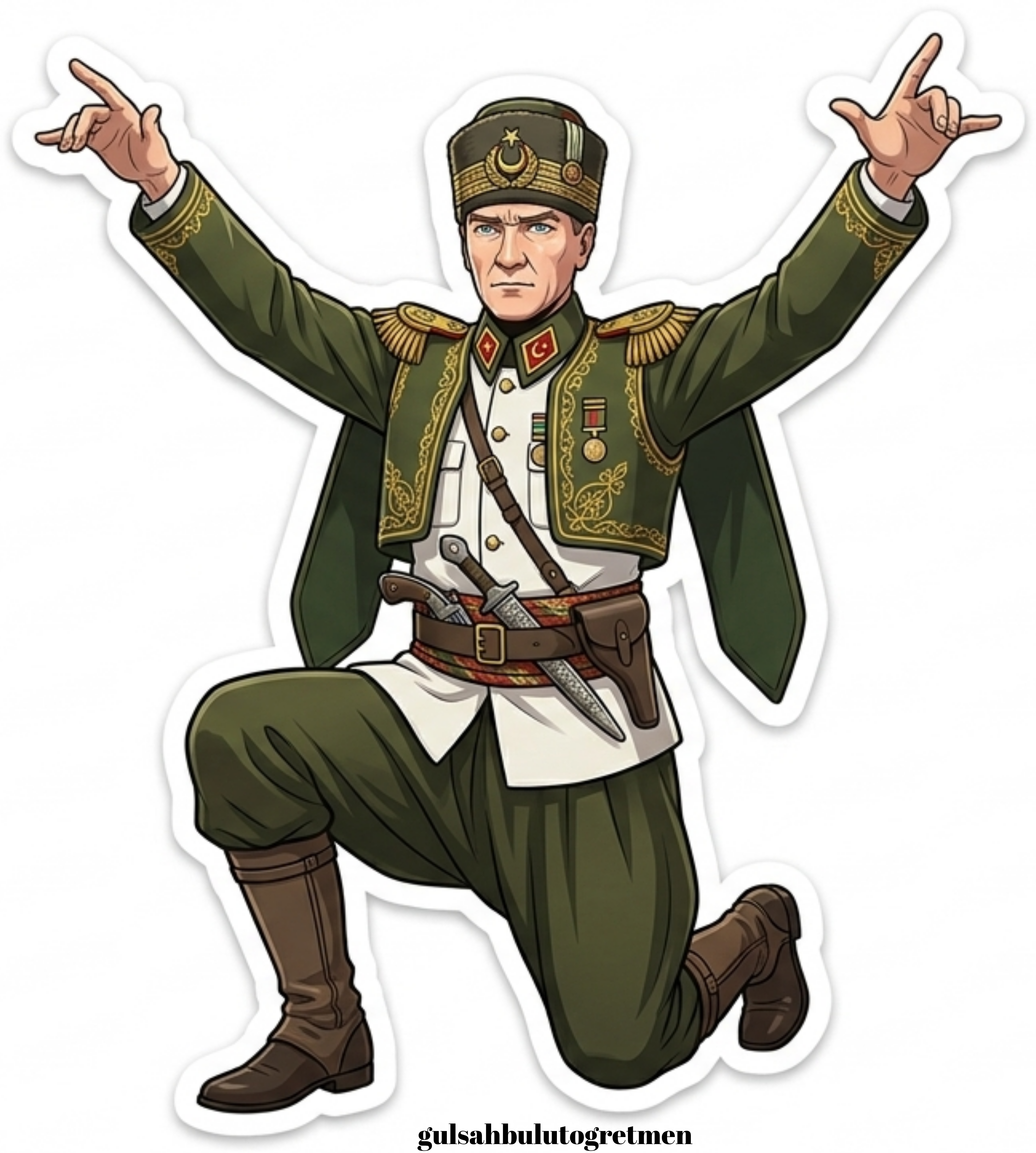 Atatürk Zeybek Oynayan 16 Sayfa