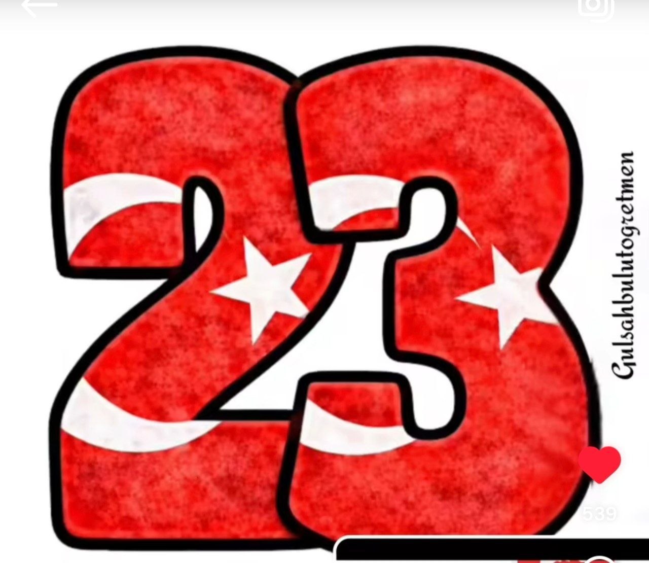 23 Nisan Pano Yazısı Türk Bayraklı