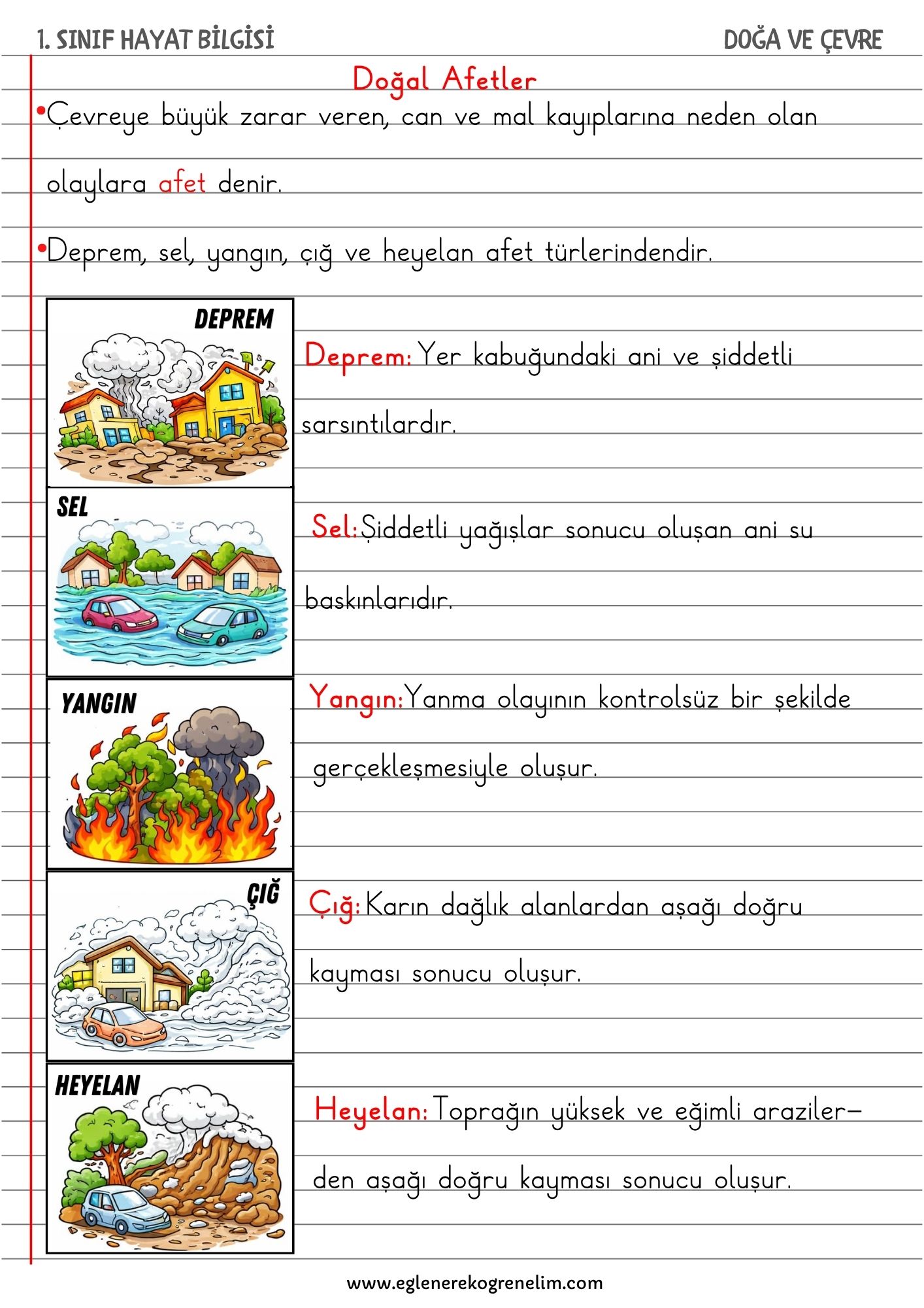 Doğal Afetler Konu Özeti