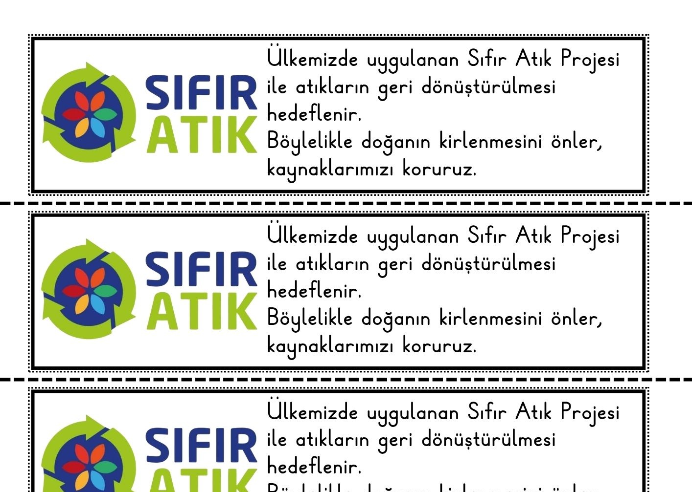 Sıfır Atık Projesi Deftere Yapıştırma