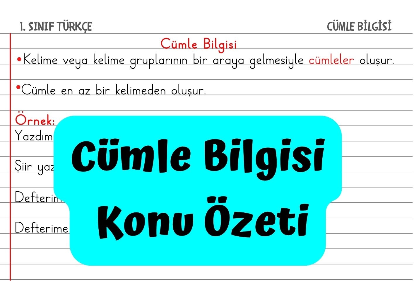 Cümle Bilgisi Konu Özeti
