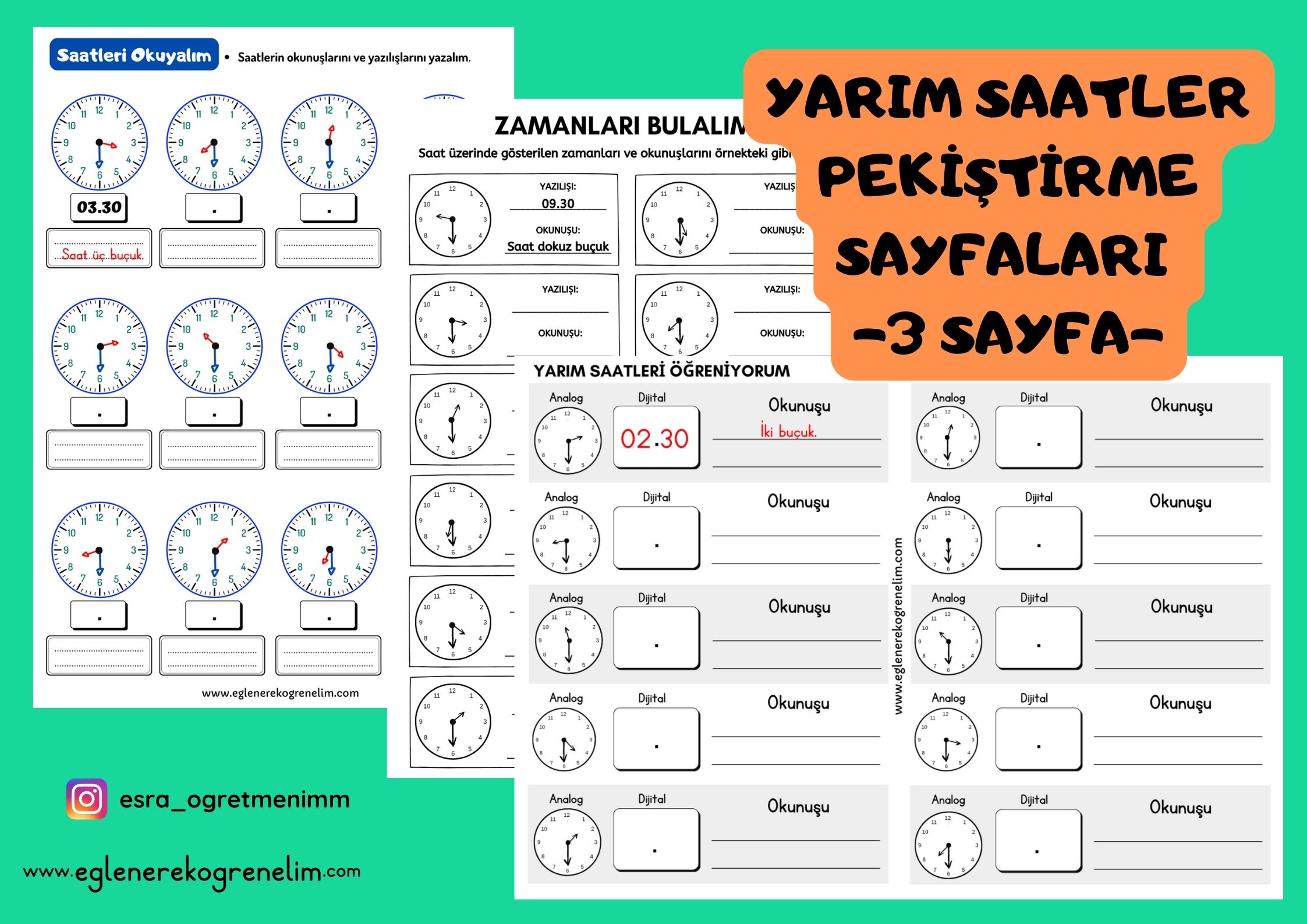 Yarım Saatler Pekiştirme Etkinlikleri
