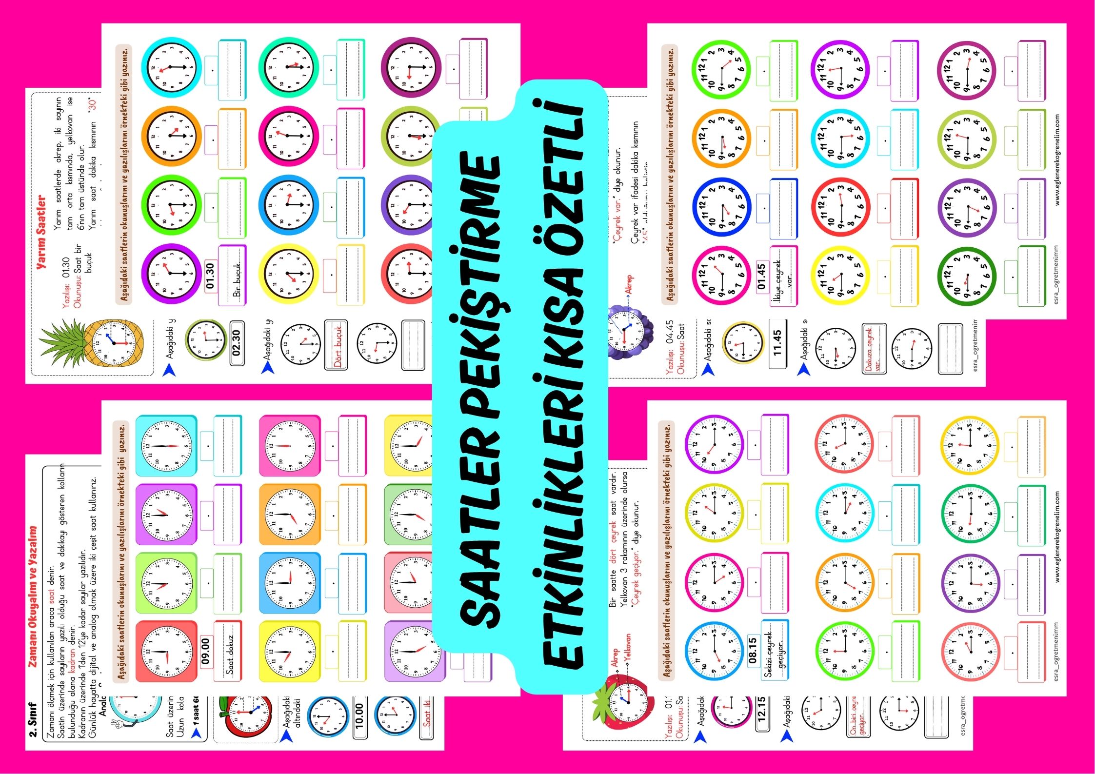 2.Sınıf Saatler Özetli Pekiştirme Etkinlikleri