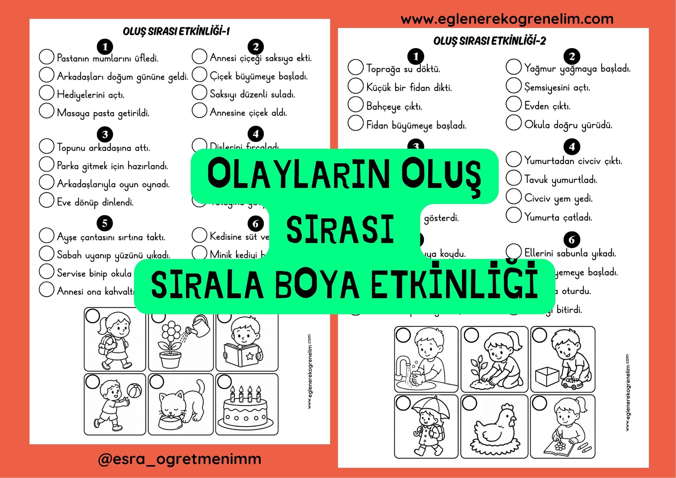 Olayların Oluş Sırası Sırala Boya Etkinliği