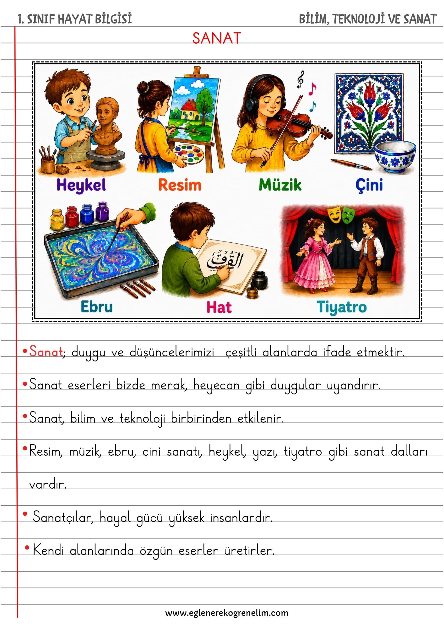 1. Sınıf Sanat Konu Özeti