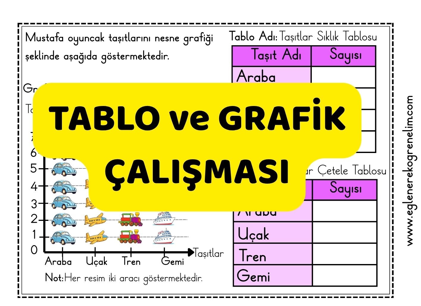 Tablo ve Grafik Birlikte Defter Çalışması