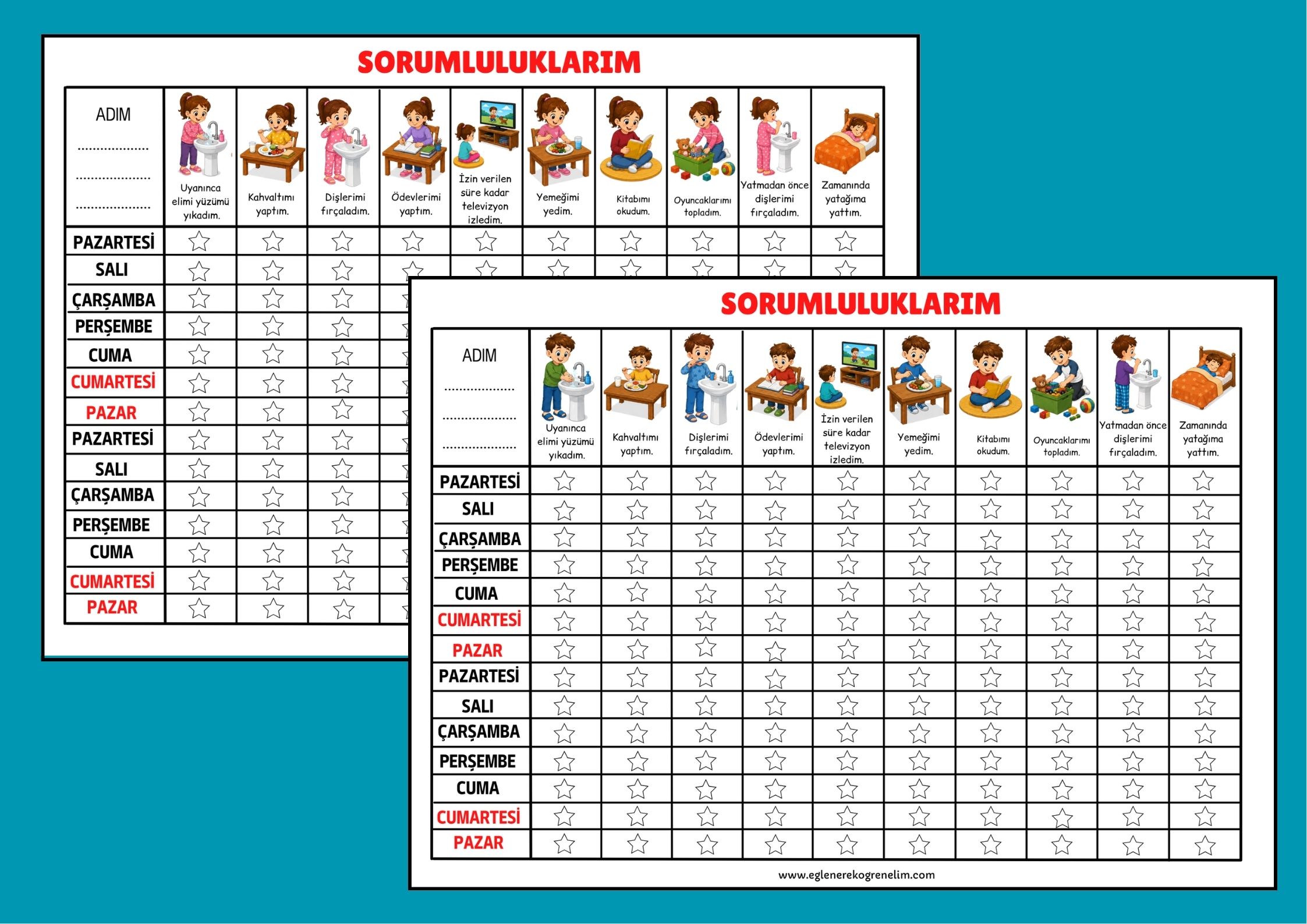 Yıldız Tablosu Sorumluluklarım