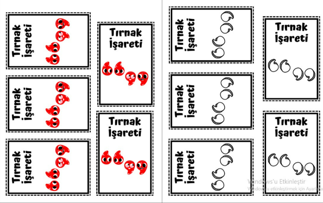 Tırnak İşareti Defter Çalışması 1