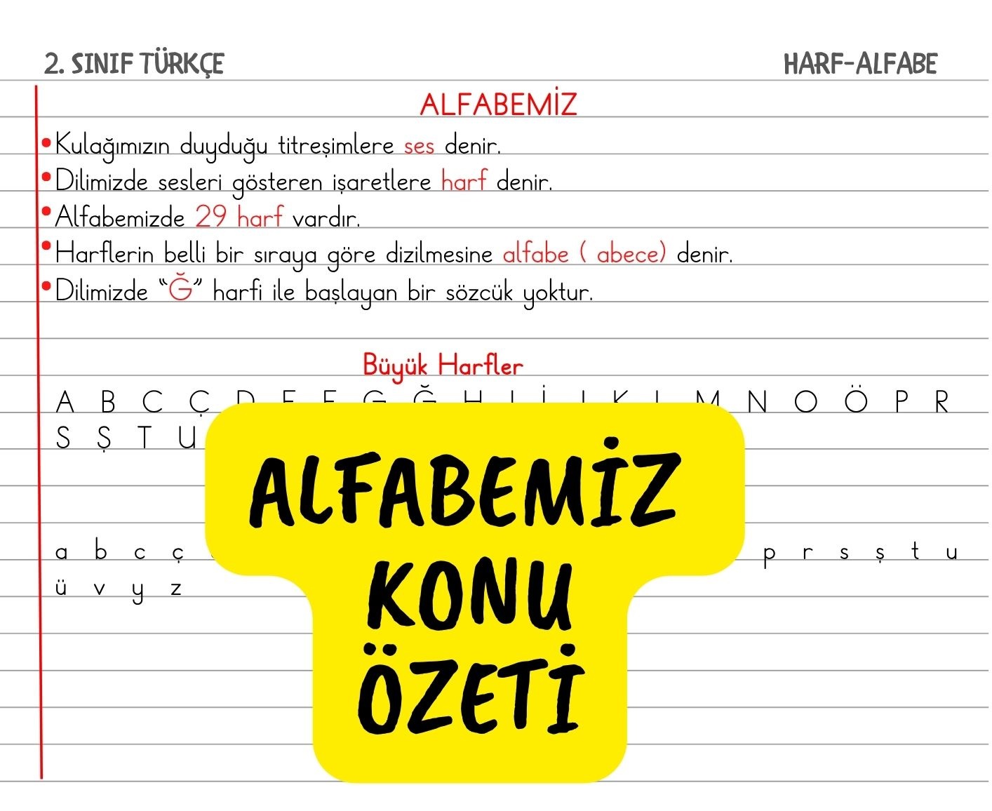 2.Sınıf Alfabemiz Pekiştirme 1