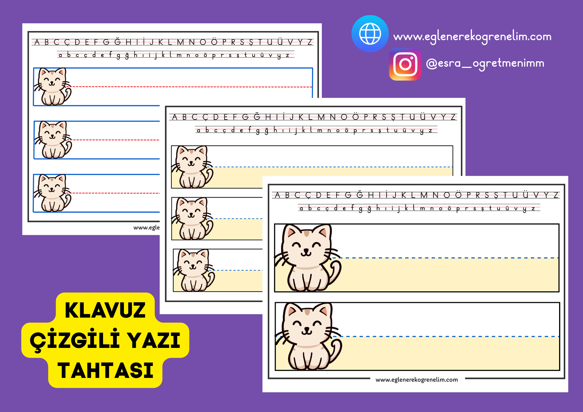 Klavuz Çizgili Yazı Tahtası